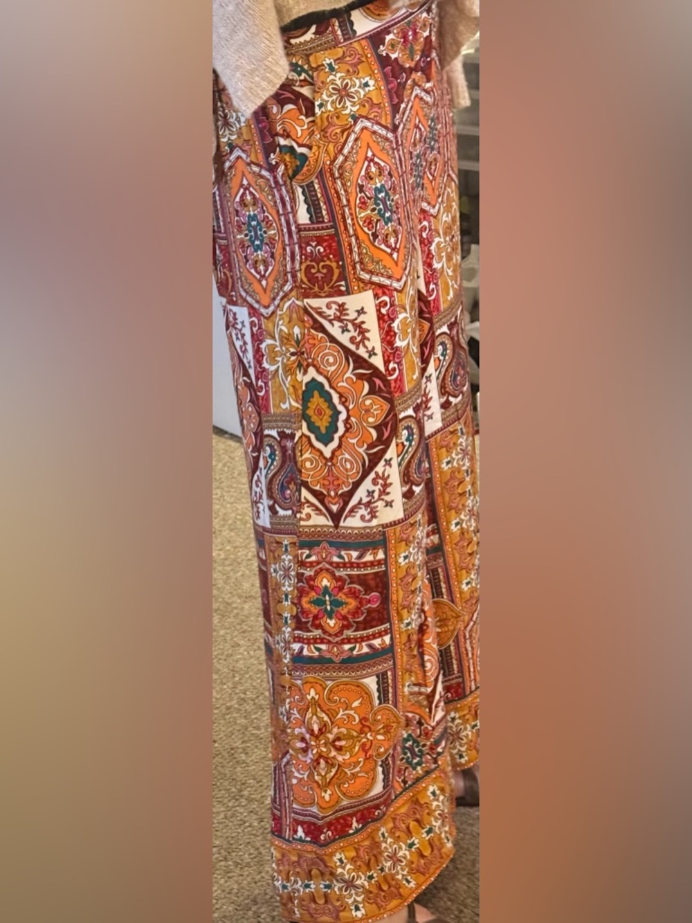 Haute Hippie multicolor geometric print high waisted wide leg palazzo pant - Picture 3 of 15